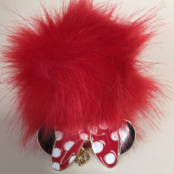 Minnie Mouse Pom-Pon Keychain - Picture 3 of 4